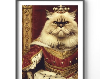Funny Cat Poster - Cute Animal Print Wall Art for Home Décor, Humorous Gift for Pet Lovers, Quirky Cat Artwork