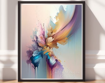 Modern Abstract Art - Digital Download, Contemporary Print, Bold Artwork, Pastel Printable for Home Decor & Gallery Wall