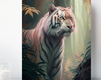 Tiger Canvas Wall Art, Wrapped Canvas, Safari Animal Art, Ready to Hang