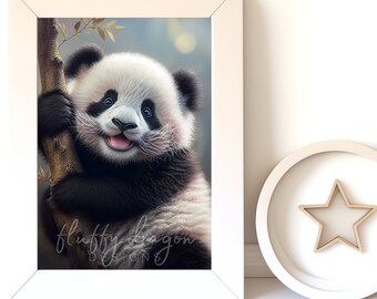 Digital Download |  Baby Panda v8 | Printable Art | Digital Prints Wall Art | Art Print | Digital Painting | AI Art Prints | Watercolor Art