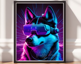 Digital Download | Virtual Husky, Digital Art, Game Art, Game Printable, Game Decor, Game Gifts, Printable Wall Art, Printable Art Prints