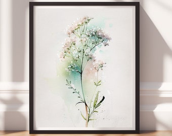 Watercolor Flowers v2, Digital Download, Floral Wall Art, Instant Print, Pastel Decor, Digital Prints
