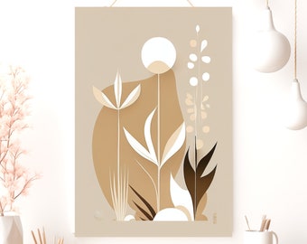 Boho Abstract Poster, Matte Vertical Posters, Minimalist Wall Art, Earth Tones Print