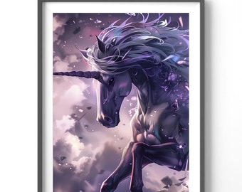 Unicorn Poster | Fantasy Wall Art for Kids Room & Magical Decor | Whimsical Nursery Prints, Unique Gift Idea