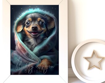 Puppy Artwork: Cute Digital Download for Nursery Animal Decor, Printable Dog Art for Kids' Room & Pet Lovers