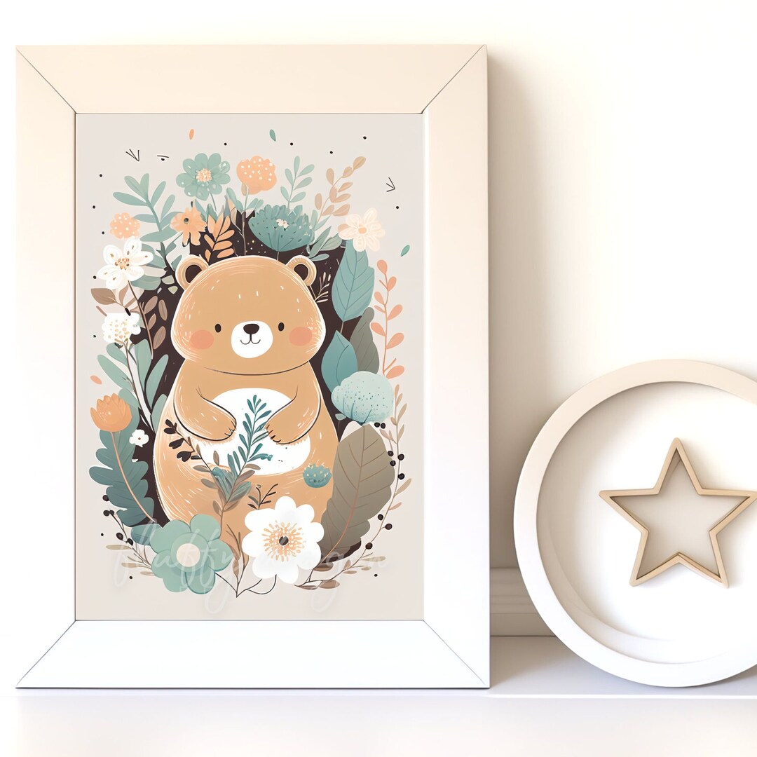 Digital Download Baby Bear V5 Printable Art Digital Print Wall Art Art ...