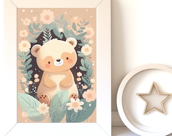Bear Cub Print - Nursery Wall Art for Kids, Cute Instant Download Decor, Woodland Animal Prints for Baby Rooms & Playrooms