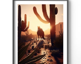 Country Western Poster | Cowboy Wall Art | Matte Vertical Print | Wild West Decor for Home & Office