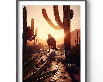 Country Western Poster, Matte Vertical Posters, Cowboy Wall Art, Wild West Print