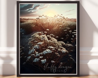 Vintage Art Print, Colorful Floral Wall Art, Retro Printable Poster Decor, Trendy Digital Download for Home & Office