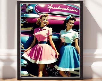 50s Art Print - Vintage 1950s Downloadable Digital Art for Retro Home Decor & Nostalgic Wall Decoration