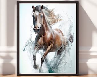 Equestrian Artwork | Digital Download Horse Art | Printable Gift for Horse Lovers & Home Decor