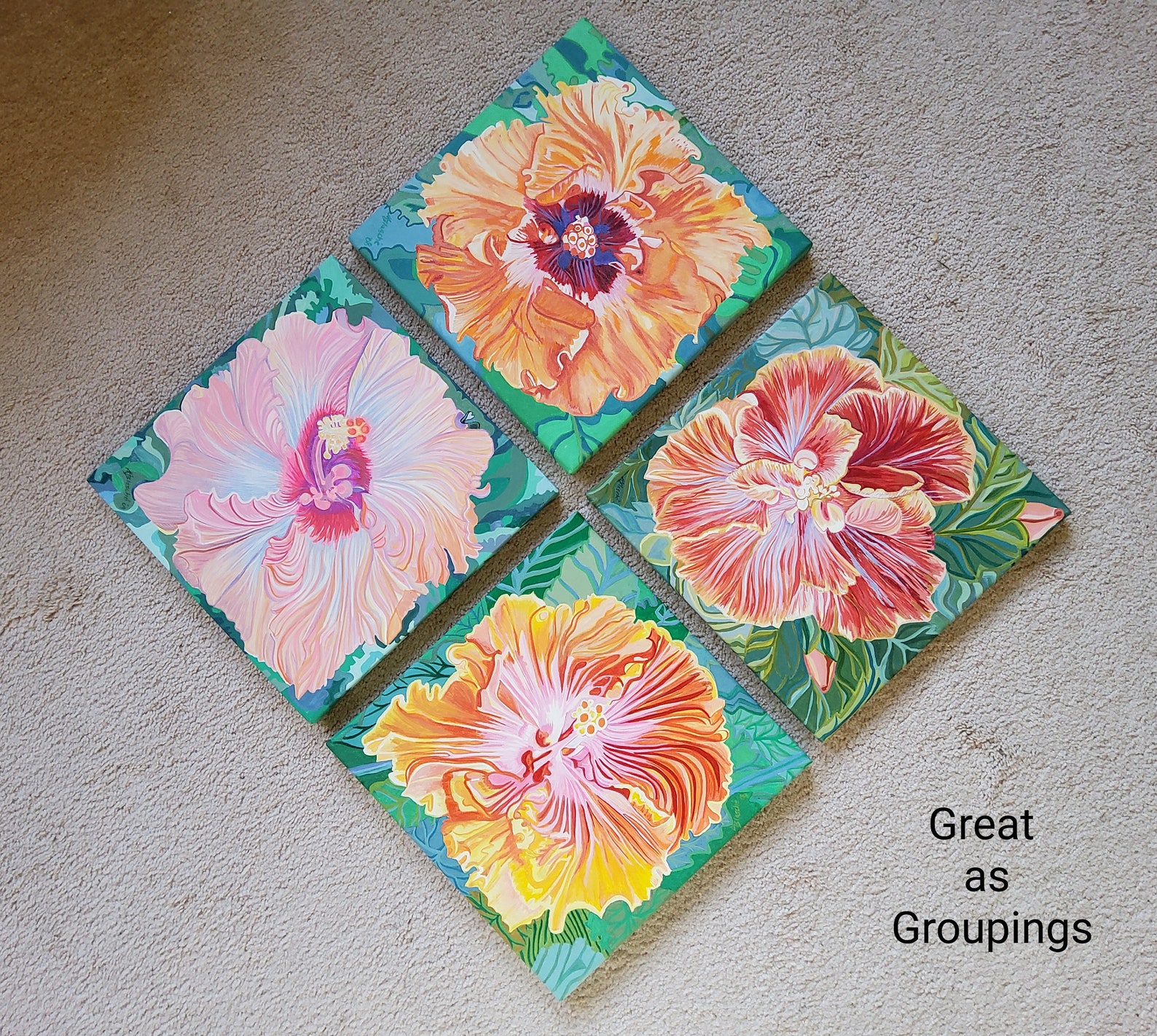 Original Floral Paintings for Wall Decor | Etsy