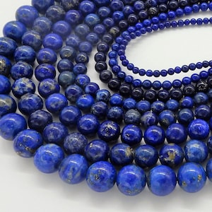 Lapis Lazuli Bead Strand, 3mm, 4mm, 6mm, 8mm, 10mm, 5mm, 9mm, Loose Beads, Natural Genuine Lapis Lazuli Gemstone, Smooth Round Beads