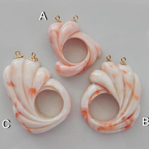 Natural Coral Carved Pendant, Angel Skin Pink Coral Fancy Carved Large Pendant for Jewelry, 27x29mm, 32x38mm, 30mmx40mm, Sold Individually