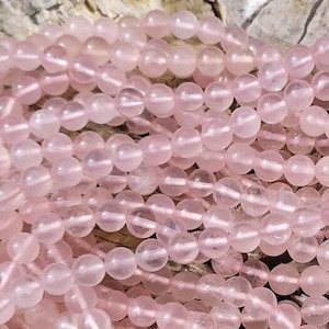 Rose Quartz Bead Strand, 6MM, Round Beads, Pink Rose Quartz, AAA Natural Gemstone Beads, Loose Beads for Handcraft Jewelry