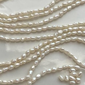 Tiny Rice Pearl Loose Strand, Mini Seed Pearl, Textured Keshi Pearls, 1.8mm 2mm 2.5mm 3mm, Luster Freshwater Pearl, Rice Crispy Pearls