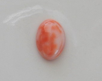 Small Coral Cabochon, 10mmx14mmx5mm, Natural Deep Sea Coral, Pink Coral Orange Coral Loose Oval Cabochon for Jewelry, Real Coral, Flat Back