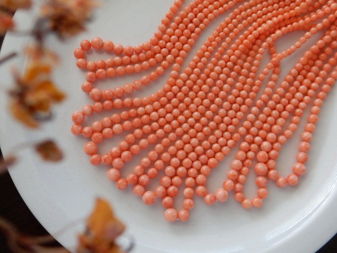 Natural Coral Beads, Graduated Bead Strand, 4mm-8mm 7mm 6mm 5mm, Real ...