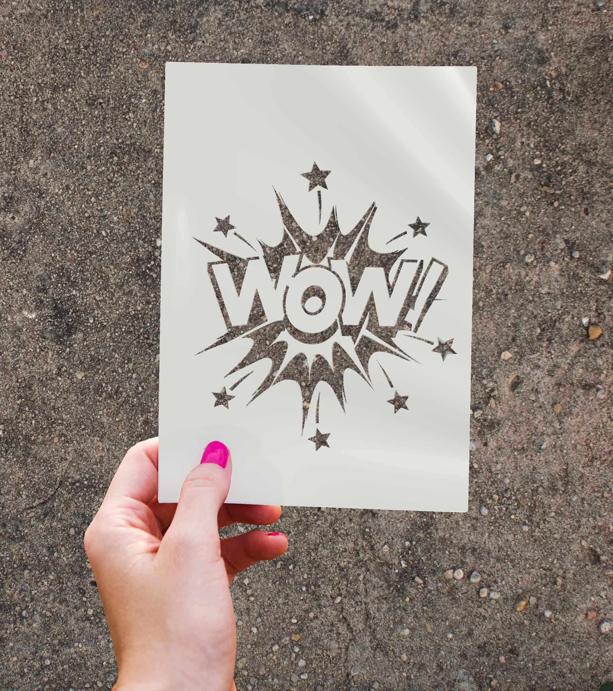 Pop Art Stencils, Comic Book Stencils. Superhero Stencil. Wow Boom Zap ...