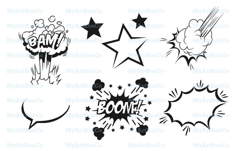 Pop Art Stencils, Comic Book Stencils. Superhero Stencil. Wow Boom Zap ...