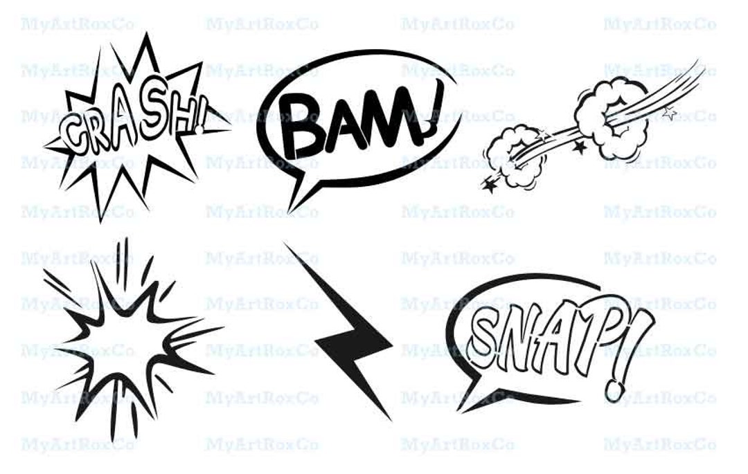 Pop Art Stencils, Comic Book Stencils. Superhero Stencil. Crash Bam ...