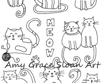 Cats Coloring Page