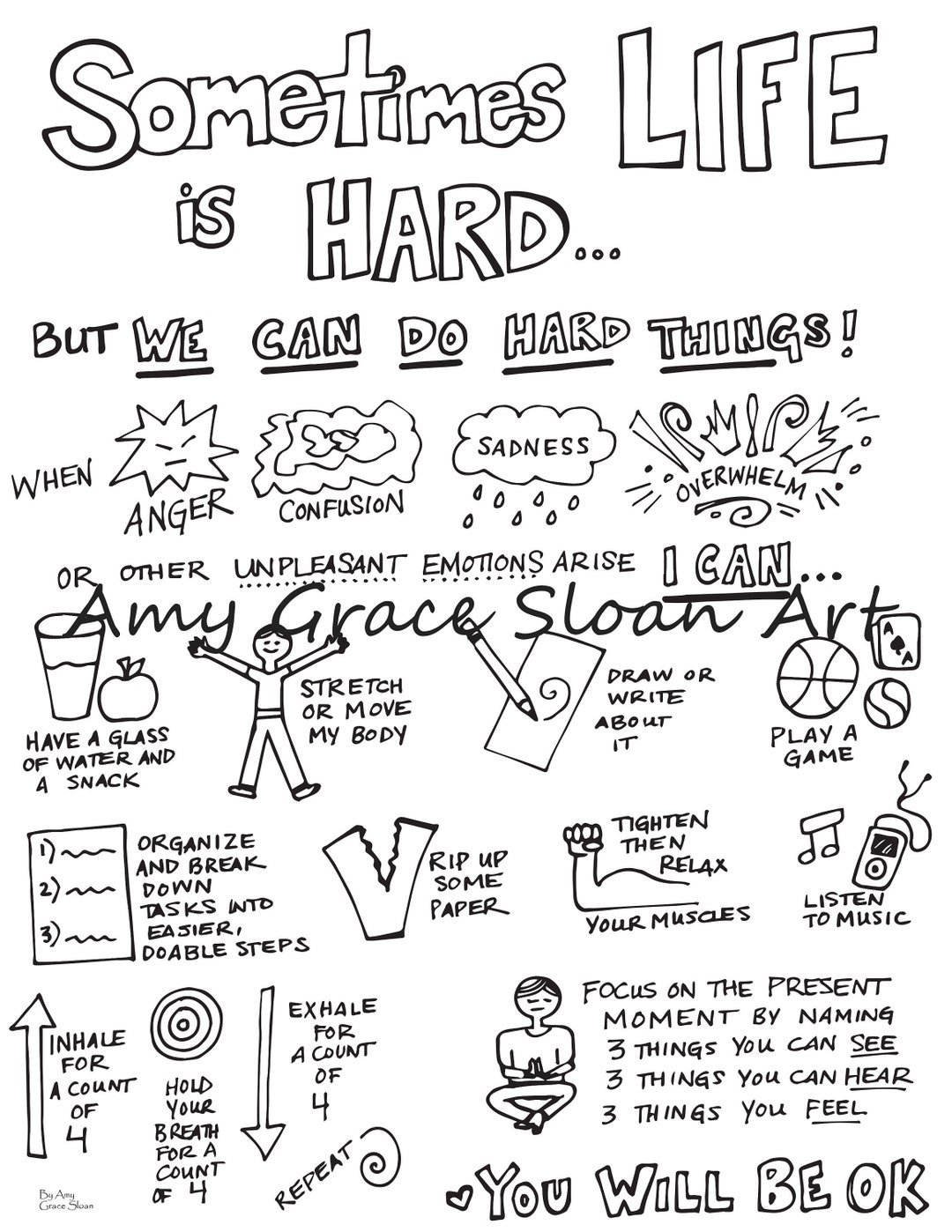 Coping Skills Coloring Page - Etsy