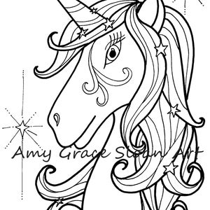 Star Unicorn Coloring Page
