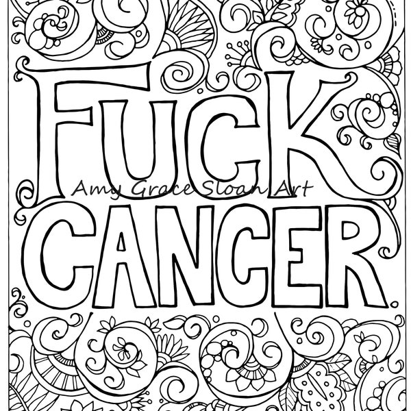 Fuck Cancer Coloring Page