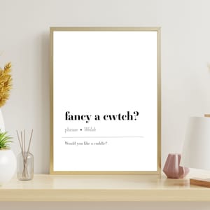 Lust auf einen Cwtch? | Walisische Drucke | Walisischer Spruch | Walisisch Definition Druck | Zitat Druck | Minimalistischer Druck | Typografie Druck | Home Wandkunst