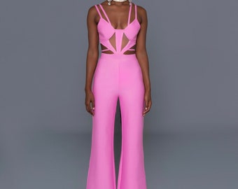 Pink Cutout Jumpsuit
