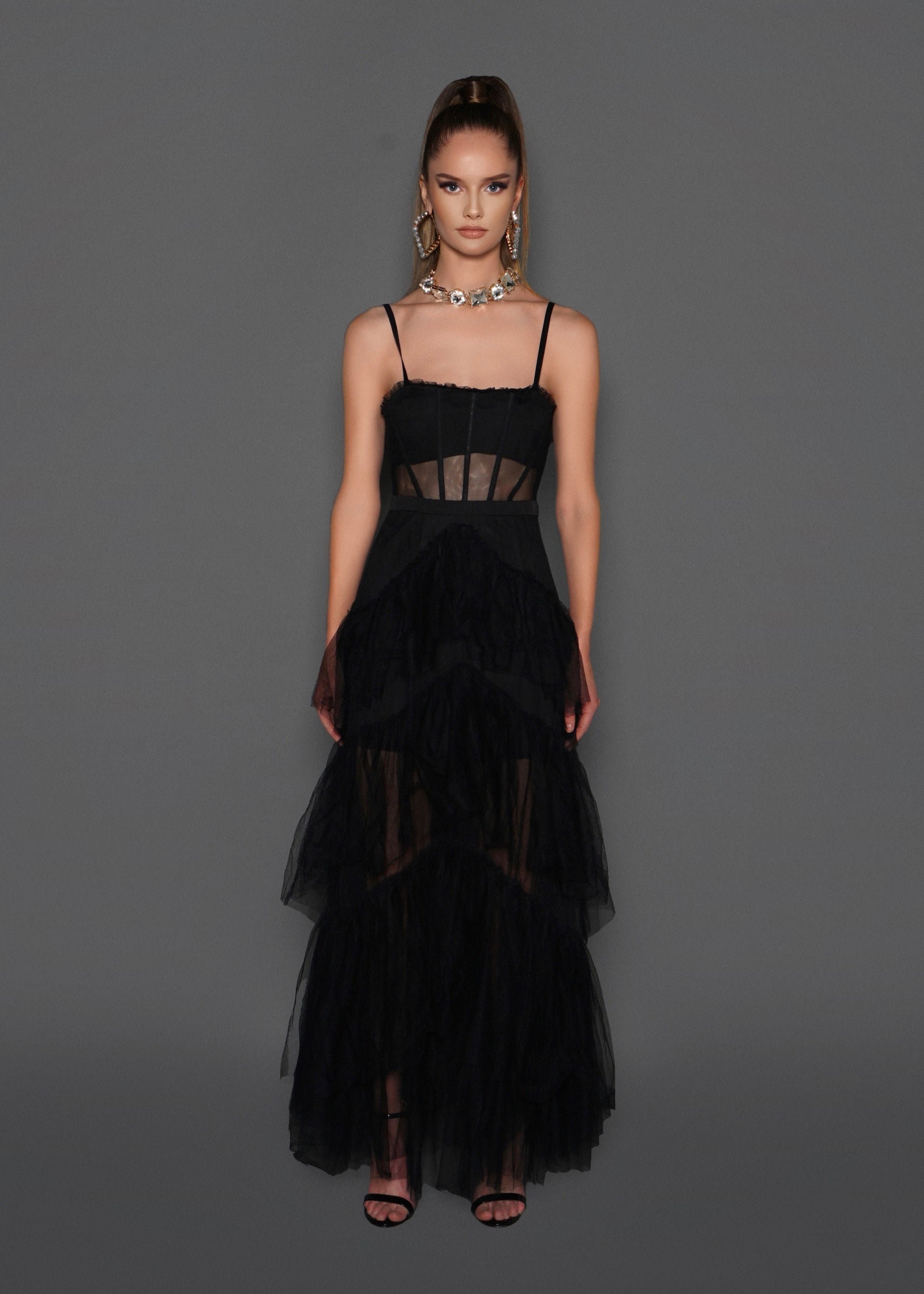 Nymphe Black | Elegant Sheer Dress