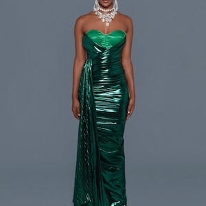 Emerald Ruched Gown