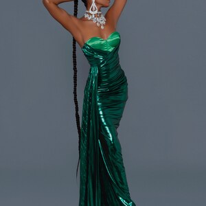 Emerald Ruched Gown