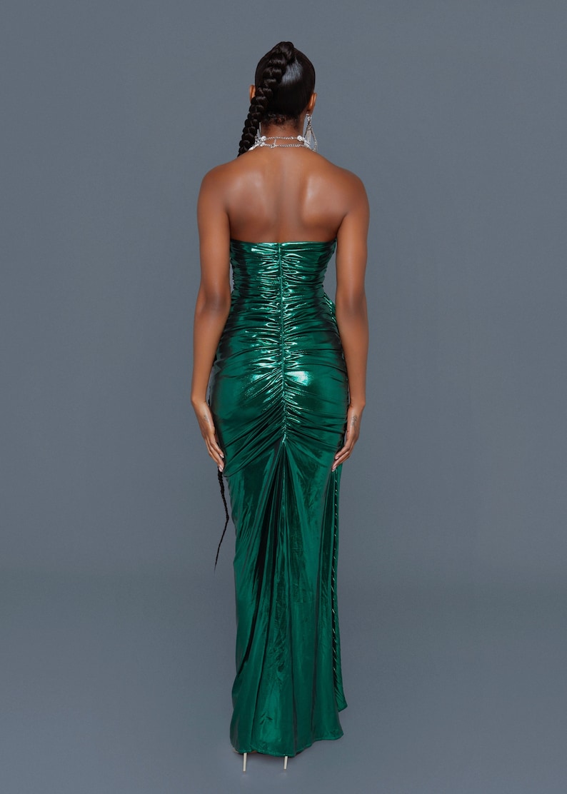 Emerald Ruched Gown