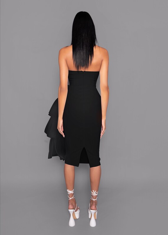 Black Tulle Bandage Midi Dress - Etsy