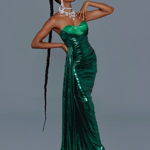 Emerald Ruched Gown