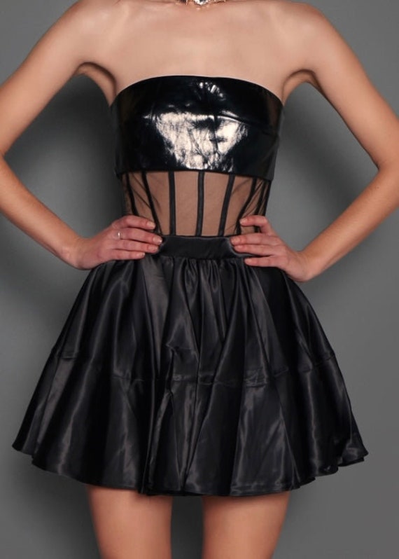 knee length dresses for ladies Black Corset Mini Dress main image 1