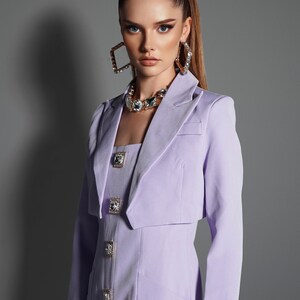 Asymmetrical Crystal Mini Dress