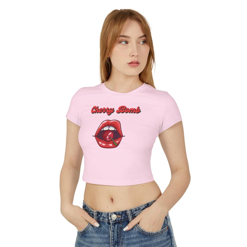 Cherry Shirt Babytee Cherry T Shirt 90s Shirt Joan Jett Gen X Shirt Y2K Baby Tee Gen X 80s Band Shirt Baby Tee Y2K 90s Aesthetic Gen X image 4