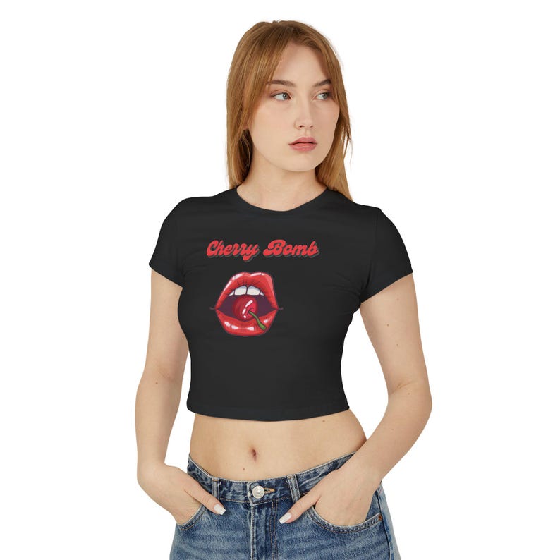 Cherry Shirt Babytee Cherry T Shirt 90s Shirt Joan Jett Gen X Shirt Y2K Baby Tee Gen X 80s Band Shirt Baby Tee Y2K 90s Aesthetic Gen X image 9