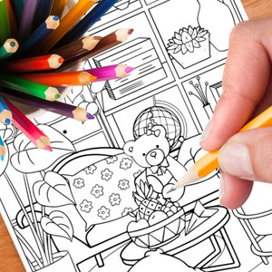 10 Cute Interior Designs Colouring Book for Adults | Cozy Interior Coloring Pages| Adult Coloring Pages | Instant Download