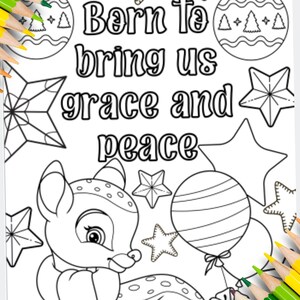 40 Pack Christmas Bible Verse Coloring Pages - Printable Bible Coloring Page, PNG Instant Download, Christian Sunday School Coloring Sheets