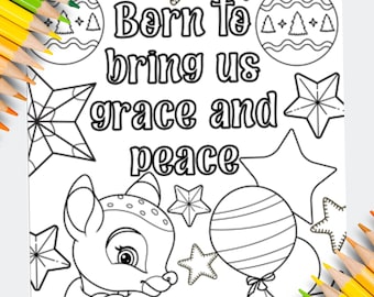Christmas Bible Verse Coloring Pages - Sunday School Activity (PNG Instant Download)