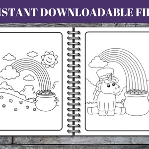 85 Rainbow Coloring Pages, Birthday Party Activity (Digital Download) image 9