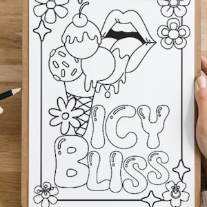 20 Preppy Colouring Book | Retro Colouring Pages | Groovy Colouring Book | Printable Colouring Pages | Girly Colouring Book | PDF | Digital