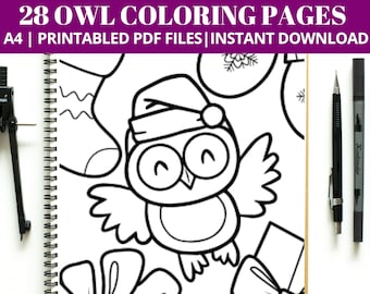 Owl Coloring Pages - 28 Printable Designs, Kids & Teens (Instant Download)