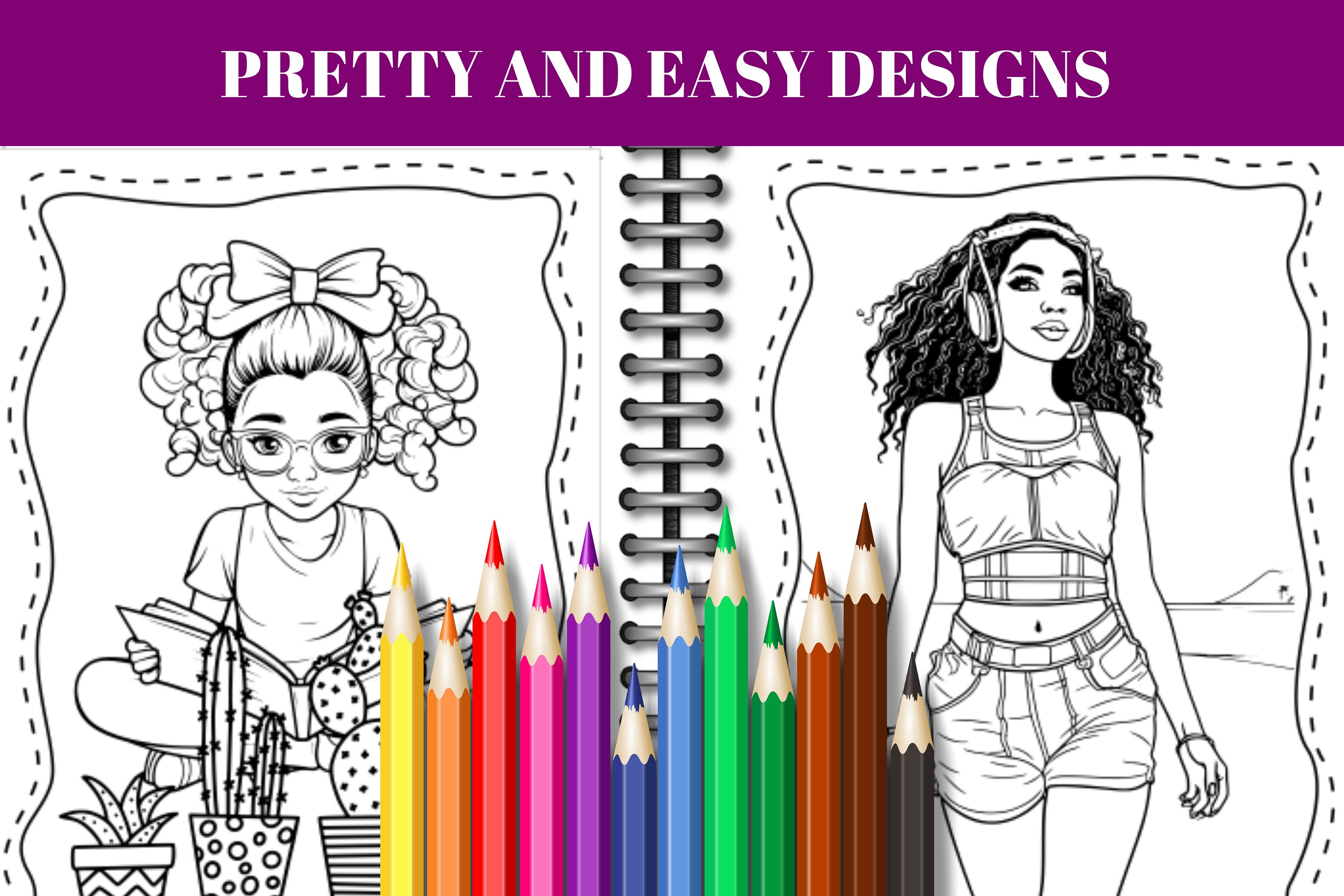 Black Girl Magic Coloring Book – 40 Pages for Kids, Teens (A4 INSTANT ...