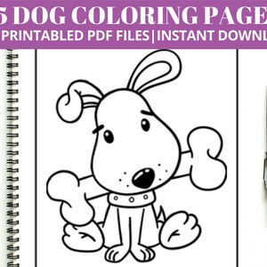 35 Adorable Dog Coloring Pages Bundle, Dog Lover Printables, Dog Owner Gift, Dog Breed Coloring Page, Love Dogs Coloring, Instant Download!